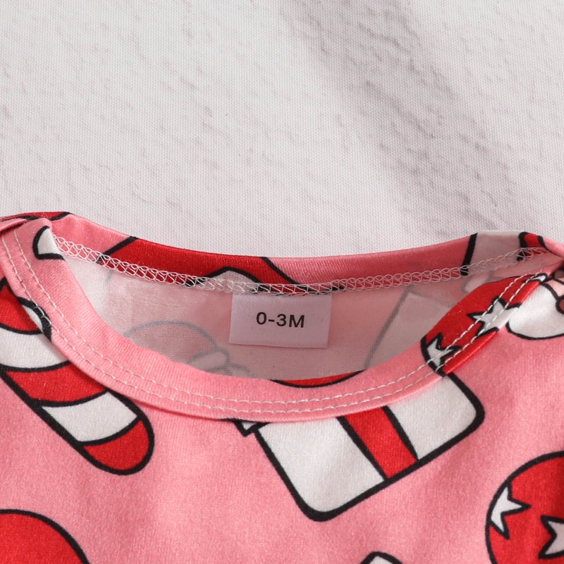 Baby Girl First Christmas Outfit Set - Red 0-3 Months with Ruffle Romper & Suspender Dress