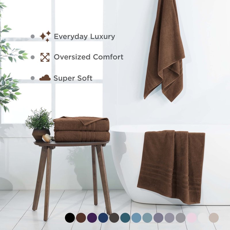 Martex 2-Pack Oversized Cotton Bath Sheets - Chocolate, 33x65 Inches