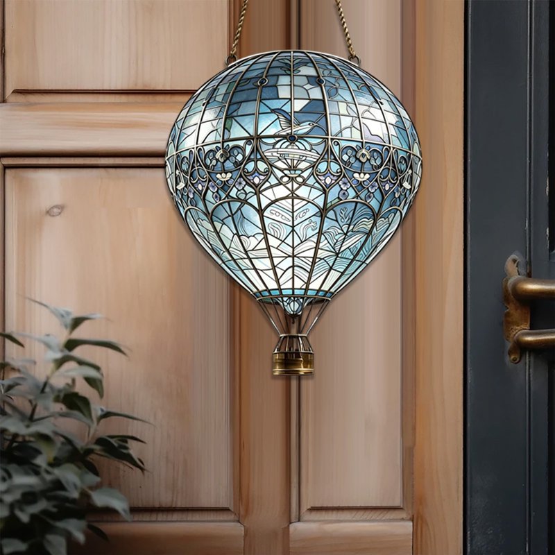 Hot Air Balloon Acrylic Ornament - Window & Garden Hanging Decor - Variation 051