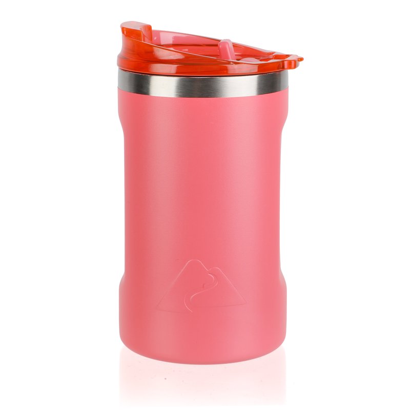 16oz Stainless Steel Can Tumbler with Ceramic Lining & 2-in-1 Lid - Coral