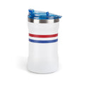 16oz Stainless Steel Can Tumbler with 2-in-1 Lid - Patriotic Red & Blue Stripe