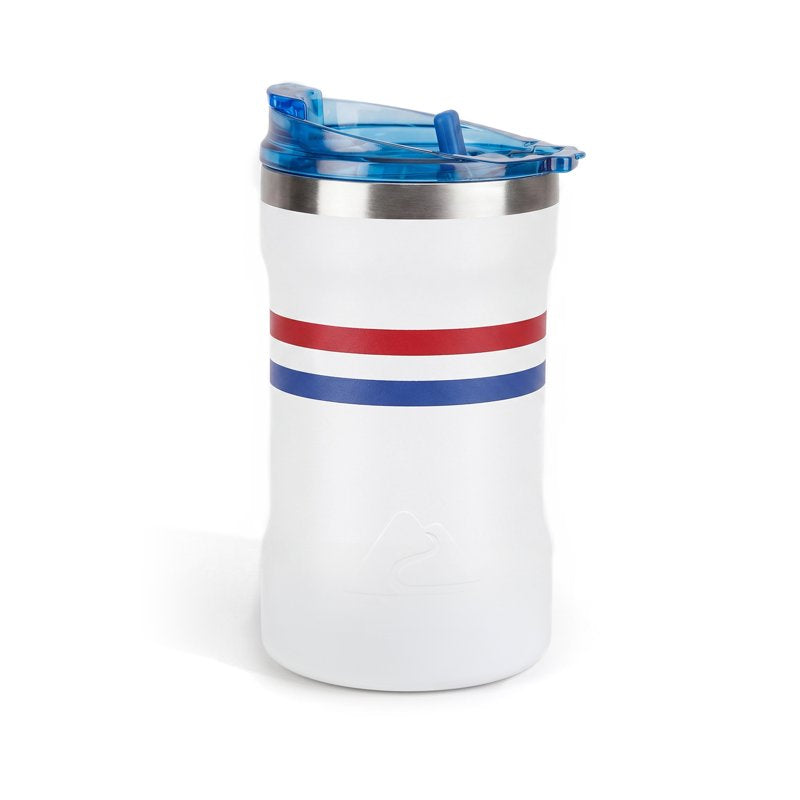 16oz Stainless Steel Can Tumbler with 2-in-1 Lid - Patriotic Red & Blue Stripe