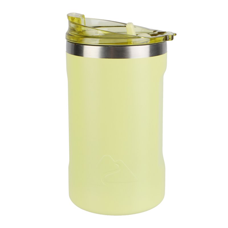 16oz Stainless Steel Can Tumbler with Ceramic Lining & 2-in-1 Lid - Yellow