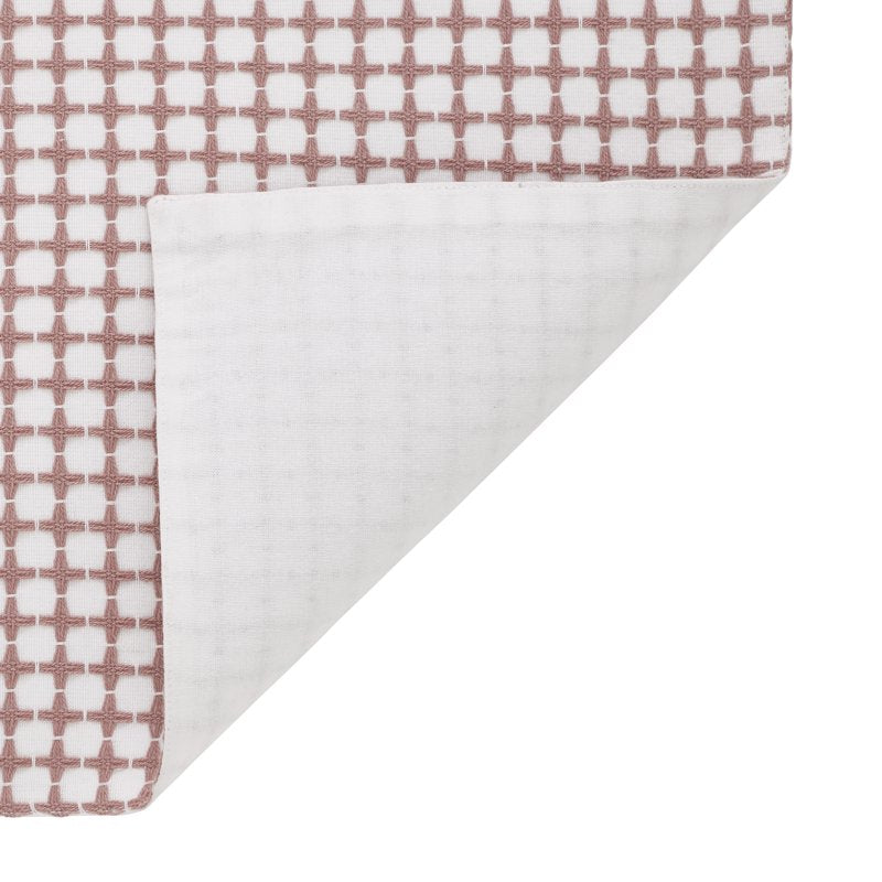 Pink Grid Table Runner - 14" x 90" Cotton Rich Design