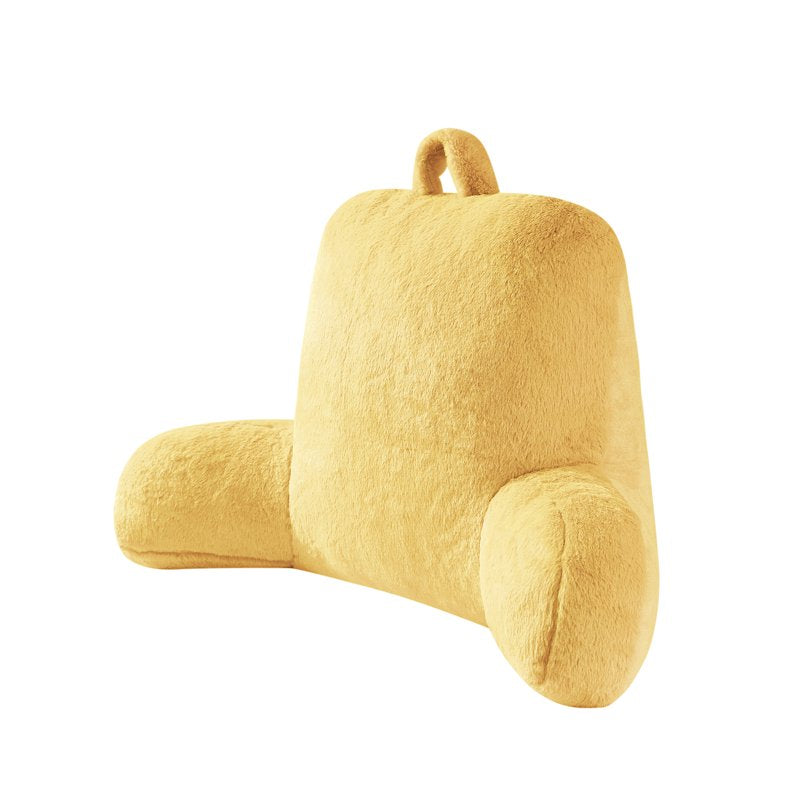 Faux Fur Plush Backrest Pillow - Yellow, 18.5 x 32.5 Inches