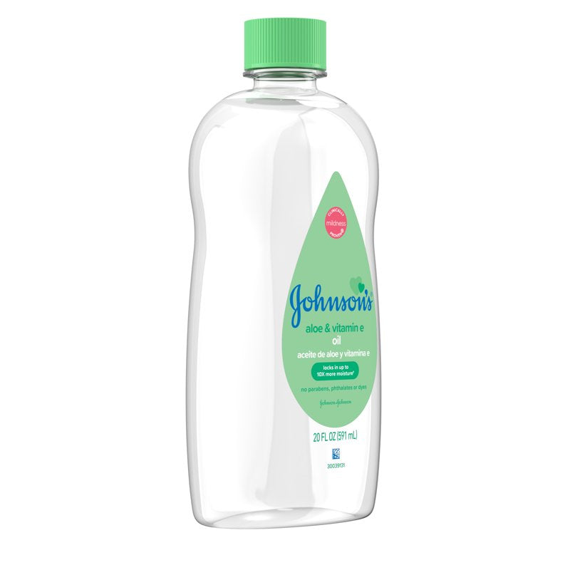 Baby Oil with Aloe Vera & Vitamin E - Gentle Moisturizing Skin Care, 20 fl. oz