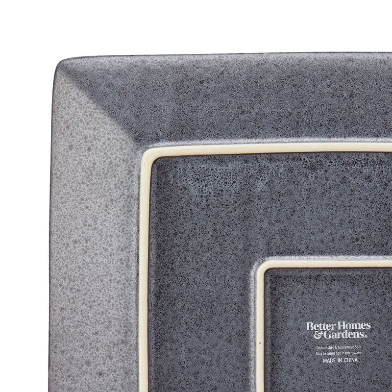Dark Gray Square-Shaped Dinner Plate - 1 Piece