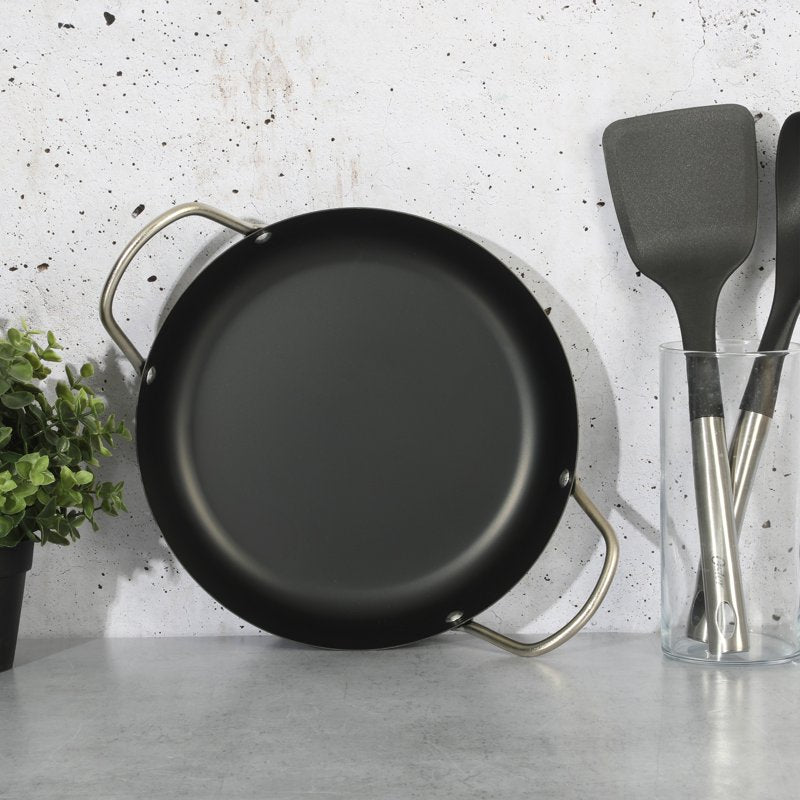 11-Inch Carbon Steel Paella Fry Pan - 2 Pack