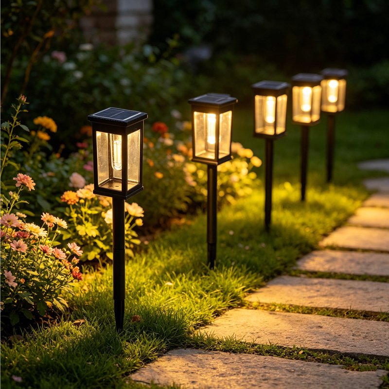 Outdoor Solar Garden Stake Light L - Waterproof Ambient Pathway Lighting