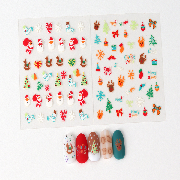 30 Sheets 3D Christmas Nail Stickers - Festive Holiday Nail Art Decals