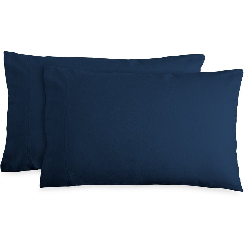 Deep Pocket Cotton Flannel Sheet Set - Full Size Dark Blue with 2 Bonus Pillowcases