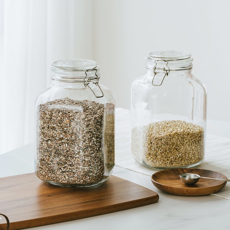 Airtight Glass Storage Jars - 106 oz - 2 Pack Canisters