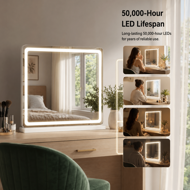 LED Vanity Mirror with Lights - Dimmable Makeup Mirror with Touch Control