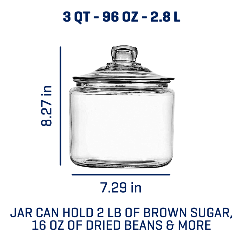 Heritage Hill Glass Jar Set - 3 Quart, 2 Pack