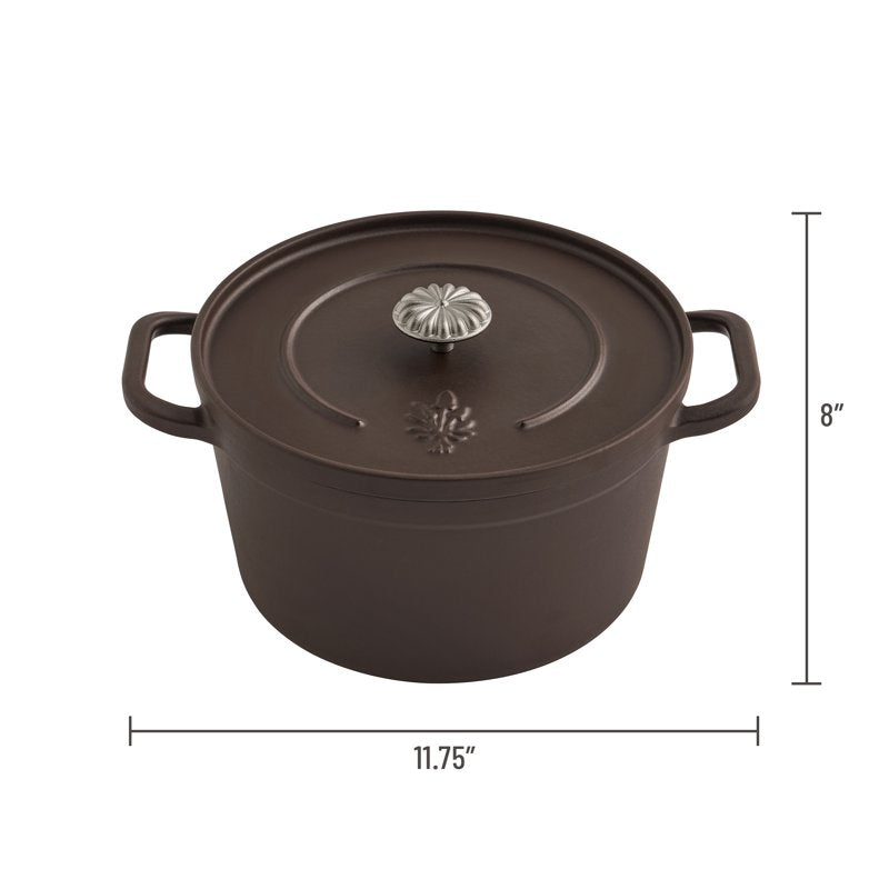 5-Quart Enameled Cast Iron Dutch Oven with Lid - Bronze