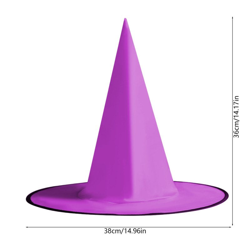 Halloween Wizard Hat Decor - Hanging Purple Polyester Witch Hat for Outdoors - Variation D