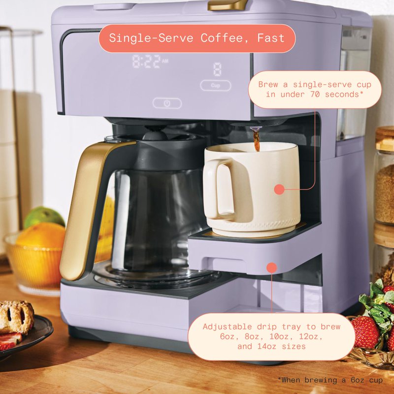 Programmable 12-Cup & Single-Serve Coffee Maker - Lavender