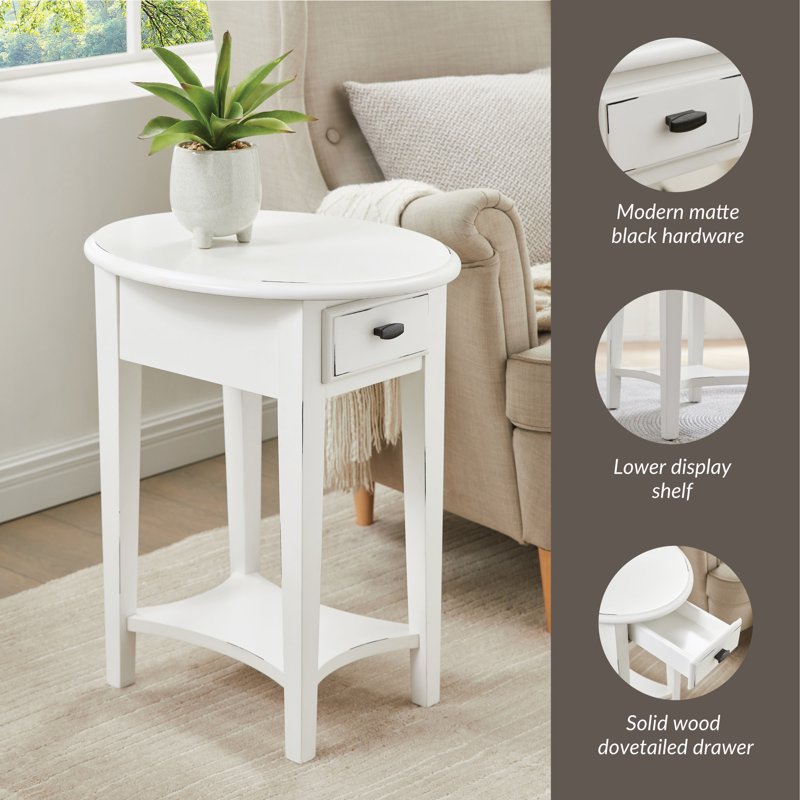 Haven Ridge Oval End Table - Rustic Farmhouse Design