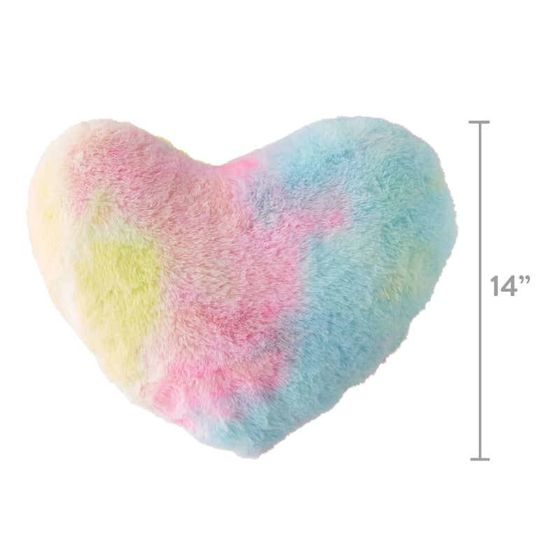 (2 Pack) Plush Tie-Dye Heart Toddler Pillow - Soft, Cozy, & Machine Washable