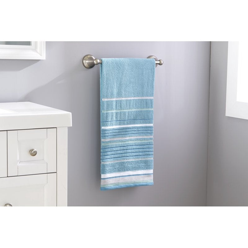 Bath Towel Teal 27 x 50 Inches - Seabrook Stripe Cotton Spa Towel