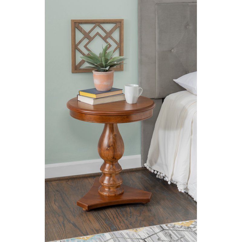 Elegant Pedestal Accent Side Table - Multiple Colors Available