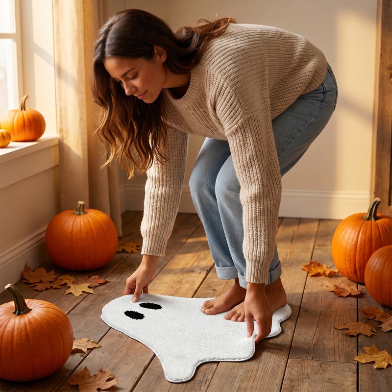 Halloween Ghost Door Mat - Indoor Welcome Rug 15.75x19.69in - Ghost Home Decor - Variation of 55_Ghost Home Decor Mat BC