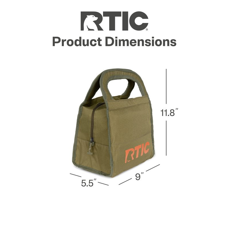 Insulated Lunch Bag - Soft-Sided Freezable Cooler - Olive