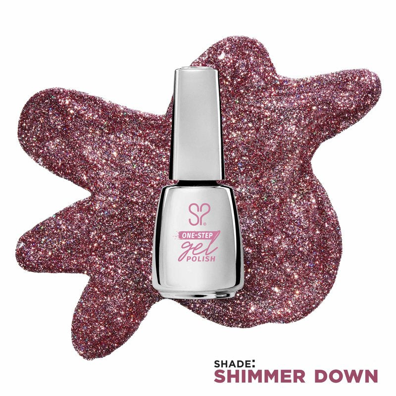 One-Step Gel Nail Polish - Shimmer Down Pink Glitter, 0.5 fl oz