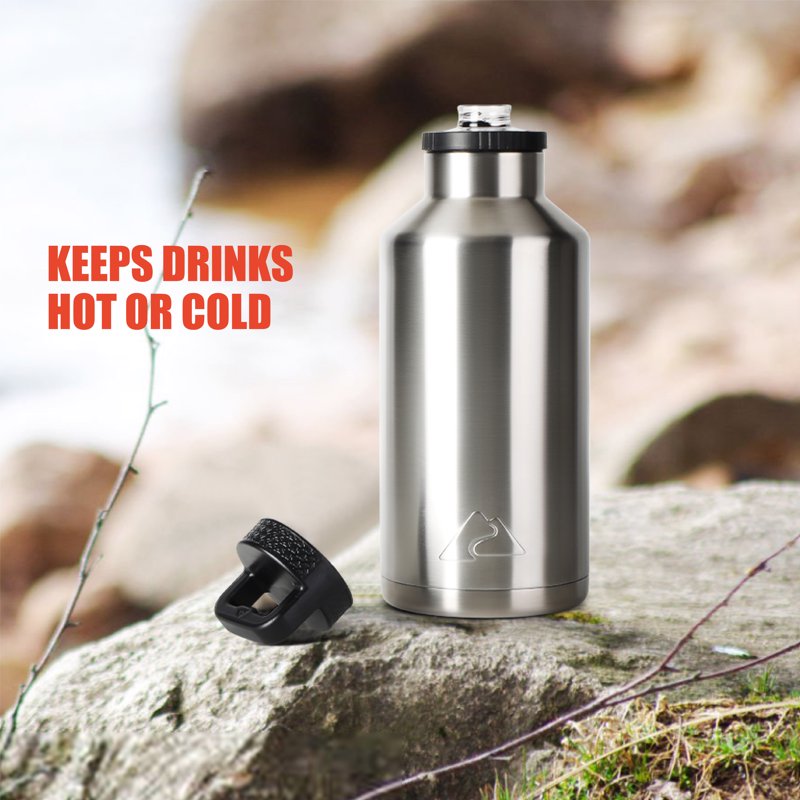 64 oz Stainless Steel Insulated Water Bottle - Leak-Proof Chug Lid