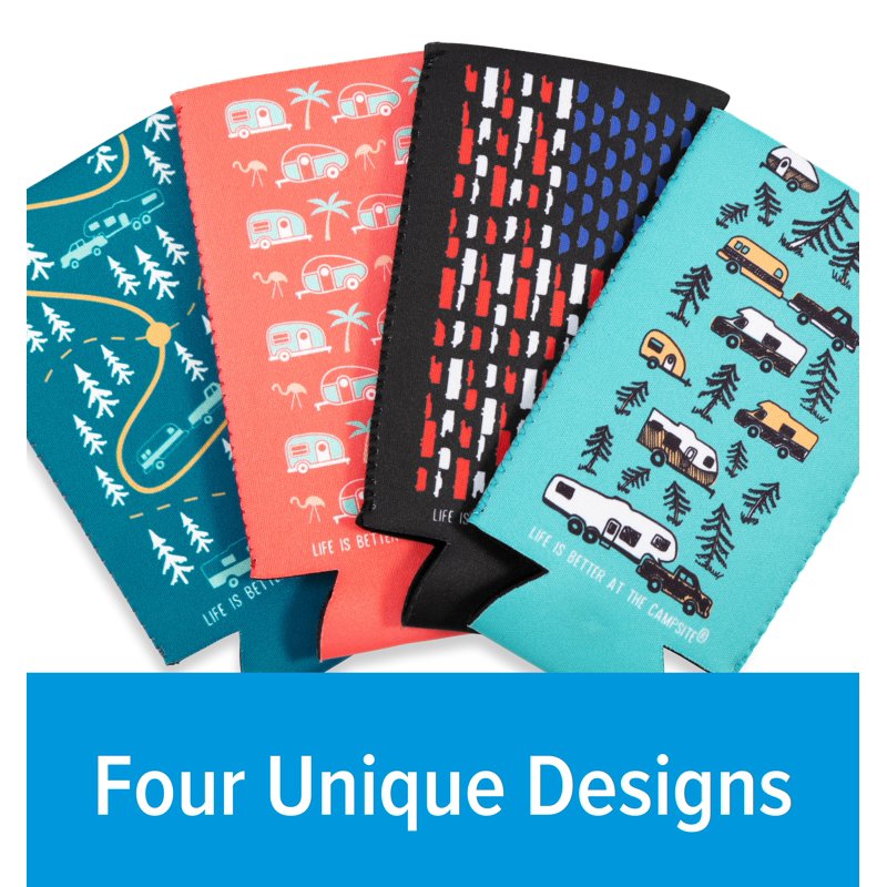 Skinny Can Coolers - RV-Themed Neoprene Beverage Sleeves, 4-Pack - Single