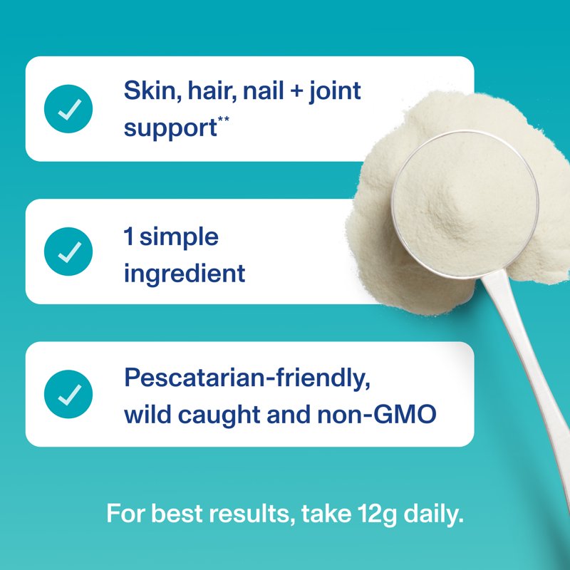 Marine Collagen Peptides Supplement Powder for Joint, Hair, Skin & Nails Support - 7.8 oz