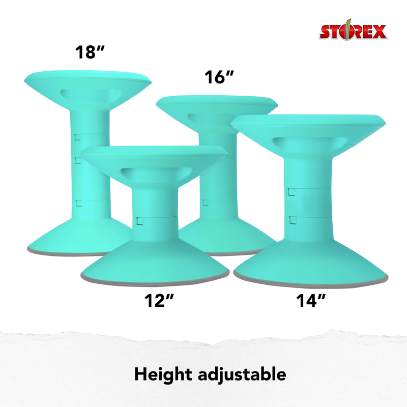 Adjustable Wiggle Stool with Soft Cushion - Teal 12-18 Inch