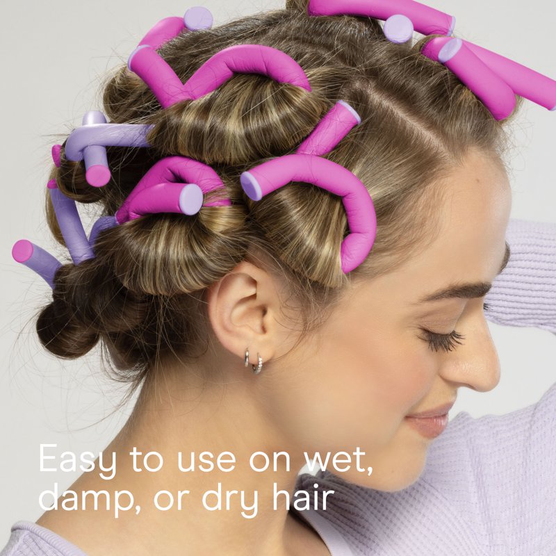 Heatless Spiral Rollers - 18-Pack Flexible Curlers for Bouncy Curls