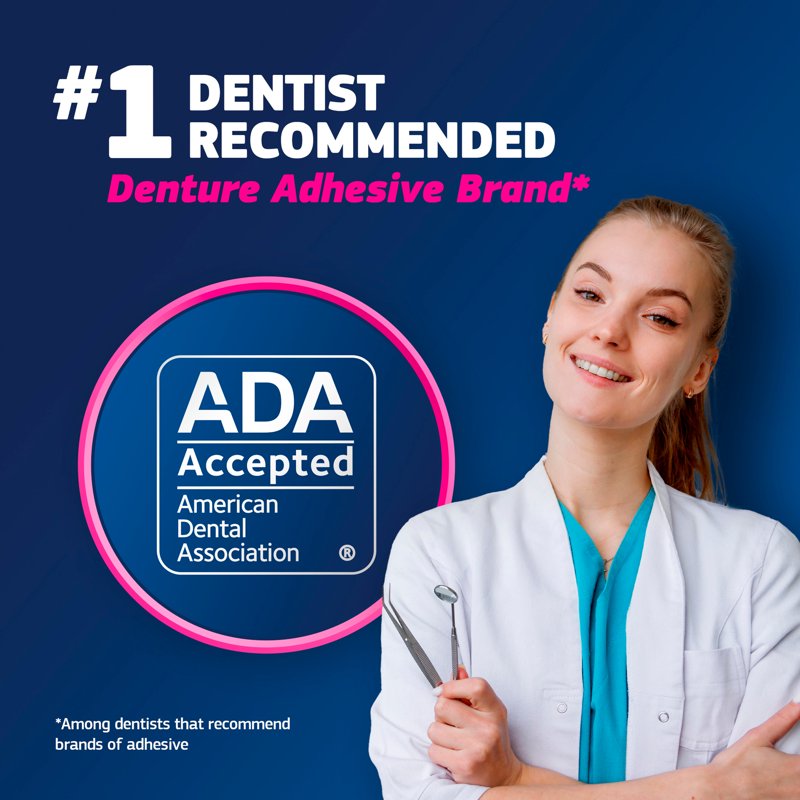 Denture Adhesive Cream with Precision Tip, 2 oz Tubes - 3 Pack