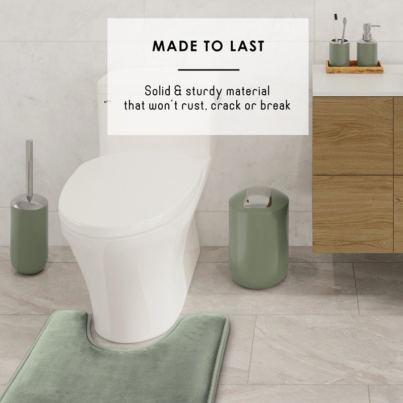 Sage Green Bathroom Accessory Set with Shower Caddy - Modern Shower & Storage Kit