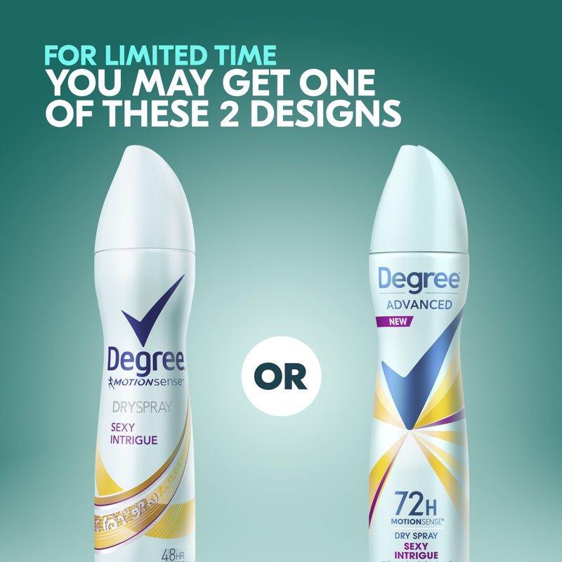 Degree Women Antiperspirant Deodorant Dry Spray, Sexy Intrigue - 3.8 oz Twin Pack