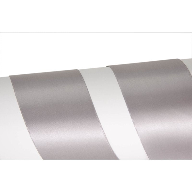 (2 Pack) Offray Opal Gray Satin Ribbon - 2 1/4 Inch Single Face Polyester, 9 Feet Each
