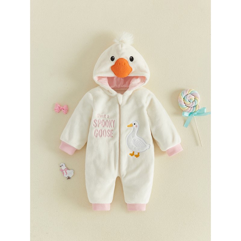 Toddler Baby Goose Costume Romper - White, 3-6 Months Halloween Animal Suit