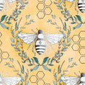 Yellow Beehive Cotton Fat Quarter for Quilting & Sewing - Single