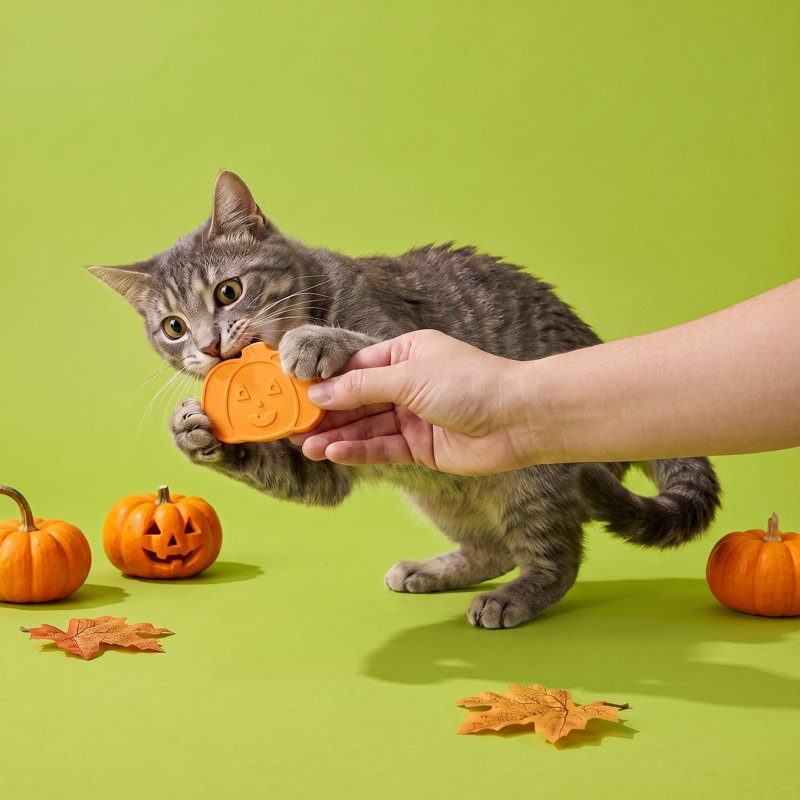 Vibrant Life Halloween Catnip Dispenser Toy - Pumpkin, Orange, Multicolor