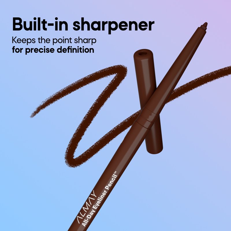 Long-Wear Waterproof Eyeliner Pencil with Built-In Sharpener