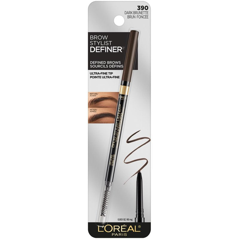 Waterproof Mechanical Eyebrow Pencil with Ultra-Fine Tip and Spoolie Brush