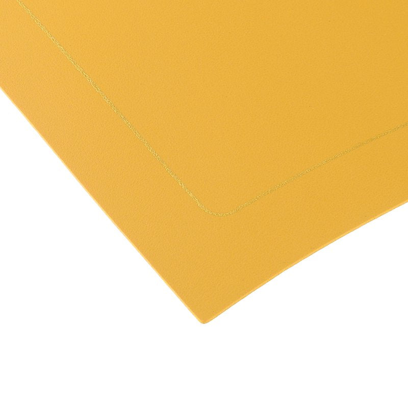 Wipe Clean Wedge Faux Leather Table Mats Set of 6 - Yellow