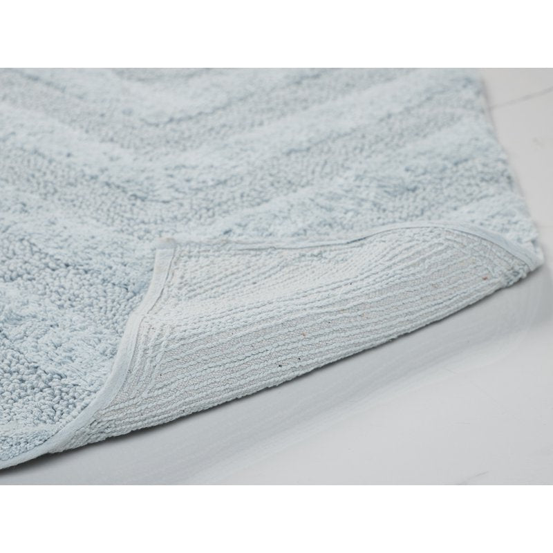 Better Trends Blue Cotton Toilet Lid Cover 18x20 Inch Non-Slip Bathroom Decor
