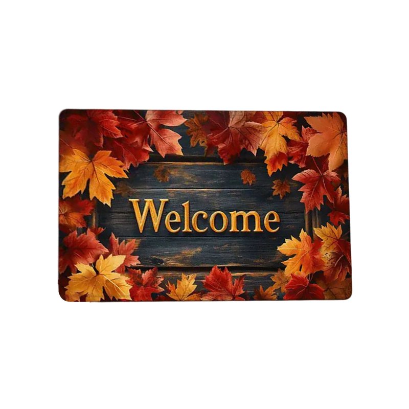 Fall Door Mat Absorbent Non-Slip Halloween Porch Entryway Decor 40x60cm