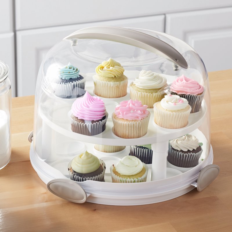Round Cake Carrier with Clear Cover - 13 Inch, BPA Free