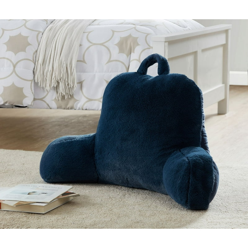 Mainstays Faux Fur Plush Backrest Pillow - Indigo, Specialty Size