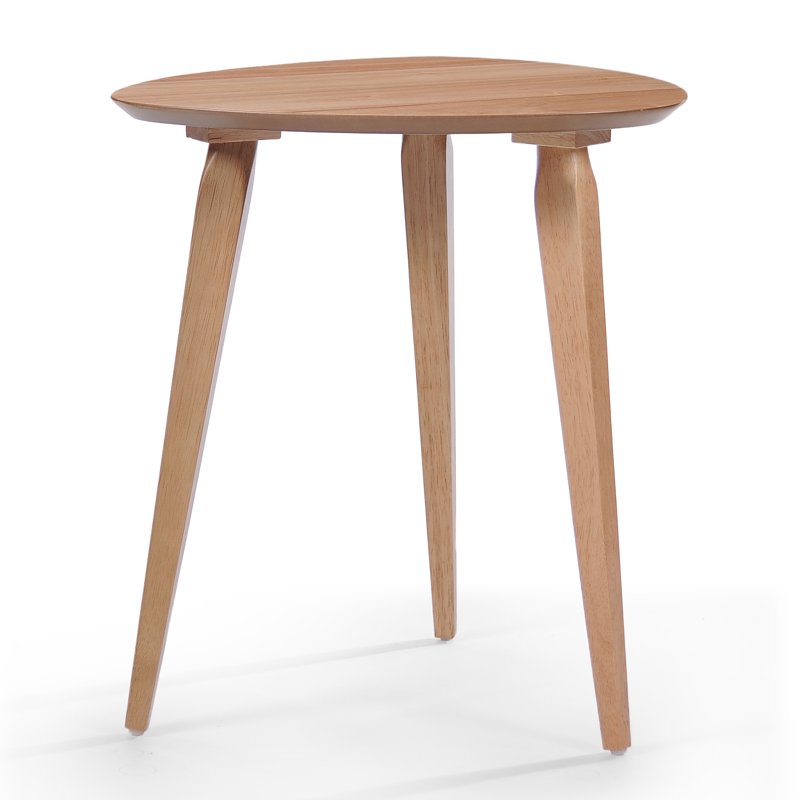 End Table with Faux Wood Top & Rubberwood Legs - Natural