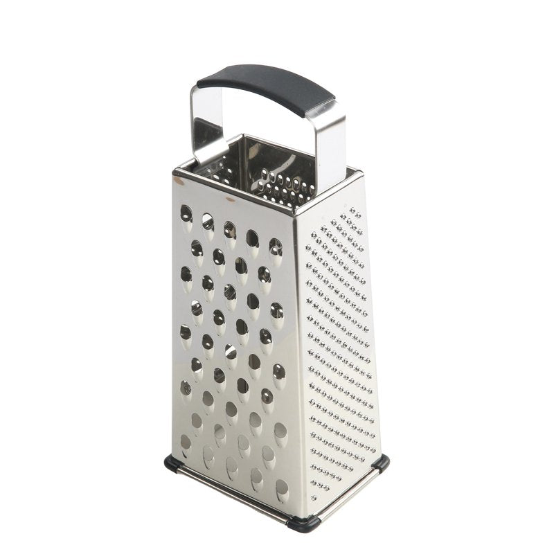 4-Sided Stainless Steel Grater - 9 Inch with Soft Grip Handle