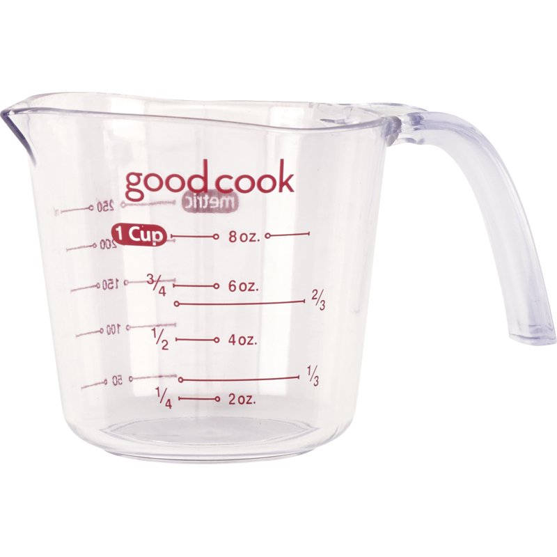 1-Cup Clear Liquid Measuring Cup - Easy-to-Read Measurements